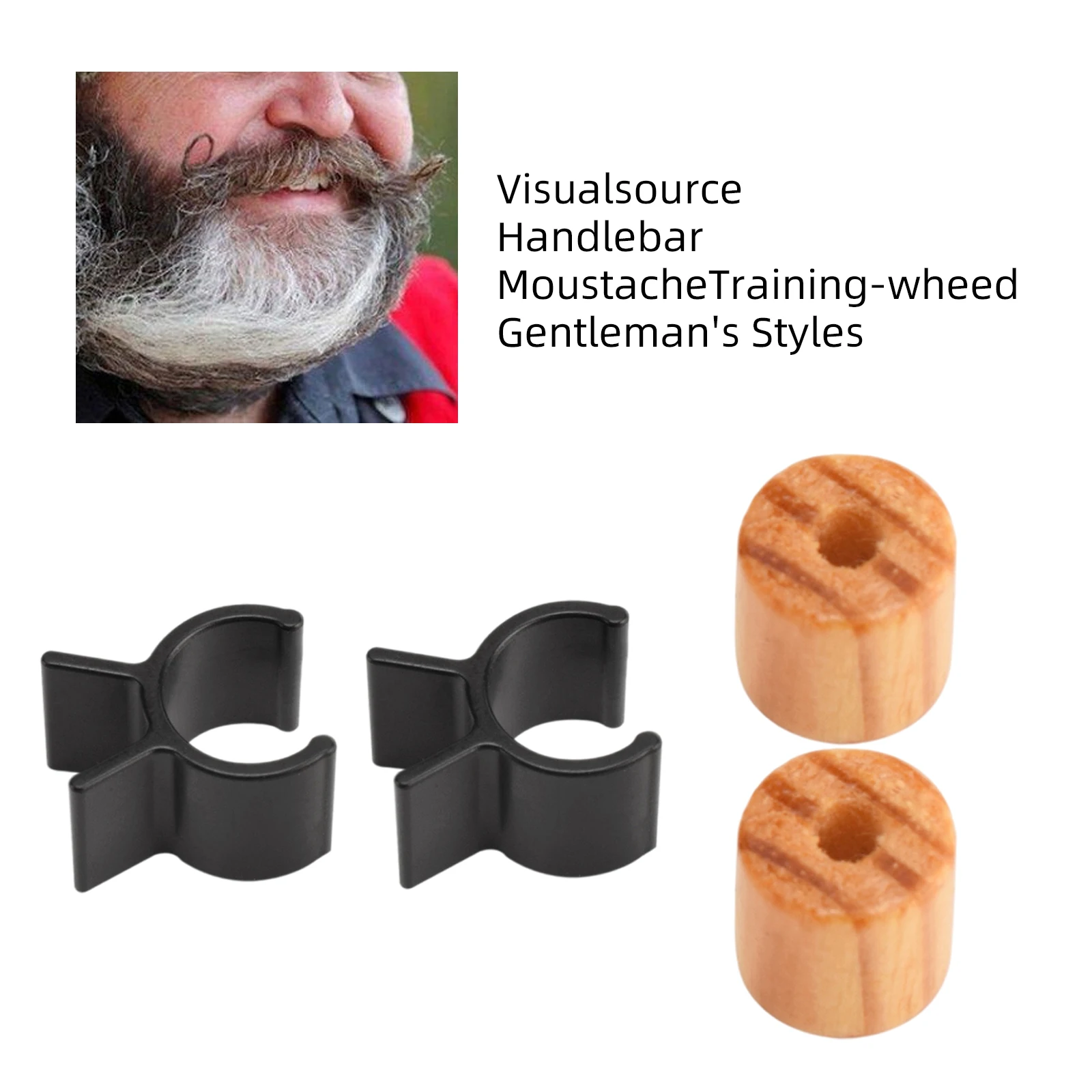 Wooden Man Mustache Shaping Cutting Styling Training Wheel Handle