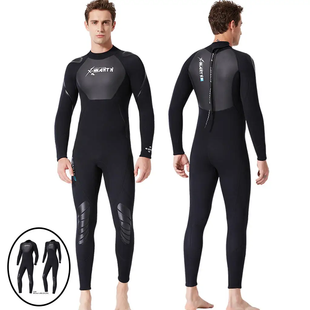 Women Men Full Body Wetsuit Full Sleeve Swimwear Back Zipper UV Protection for Surfing Swimming Snorkeling Water Sports