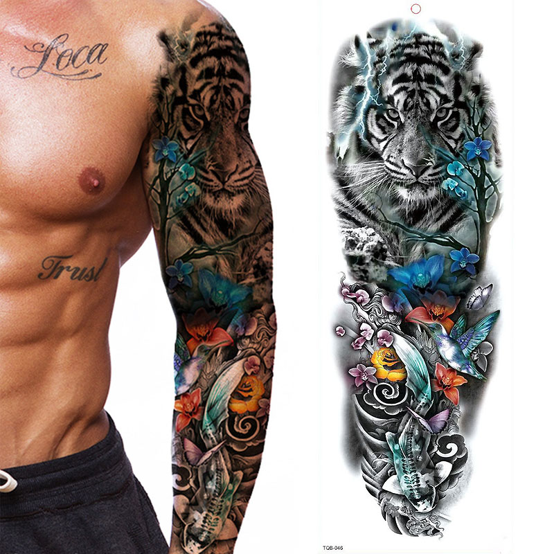 Best of Large Arm Sleeve Tattoo Waterproof Temporary Tattoo Sticker Tiger Butterfly Men Full Flower Tatoo Body Art Tattoo Girl Reviews & Tips