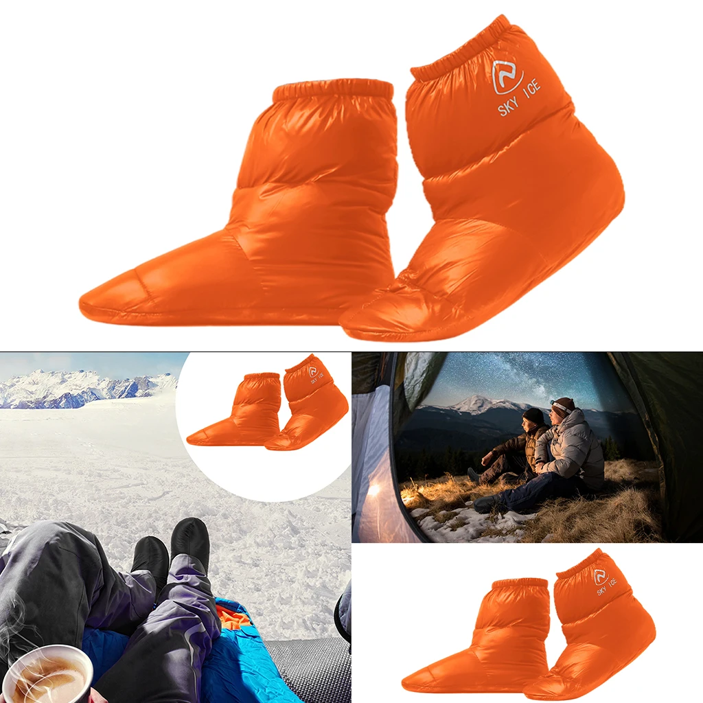 Unisex Duck Down Slippers Outdoor Camping Boots Foot Cover Winter Waterproof