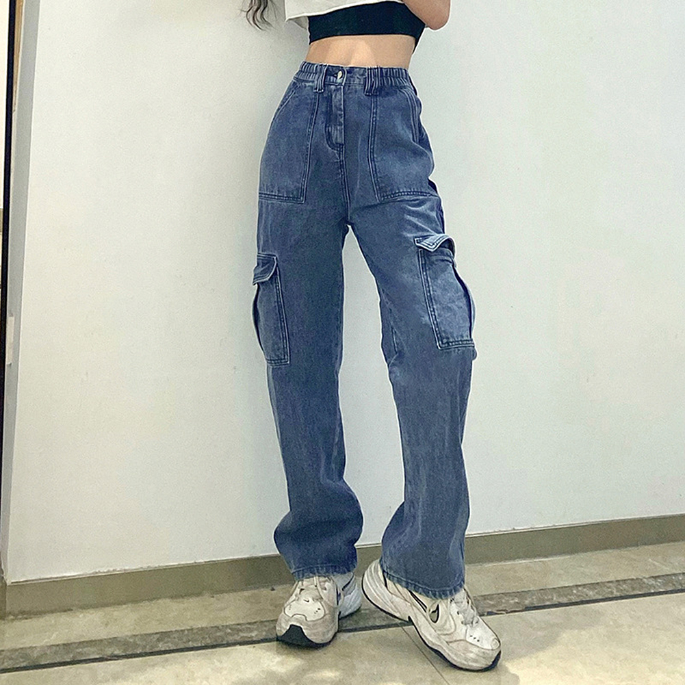 Jeans Pockets Patchwork Baggy Jeans Fashion Streetwear 100% Cotton Women  Denim Trouser Loose Cargo Pants Korean Jeans Haruku From 37,31 €