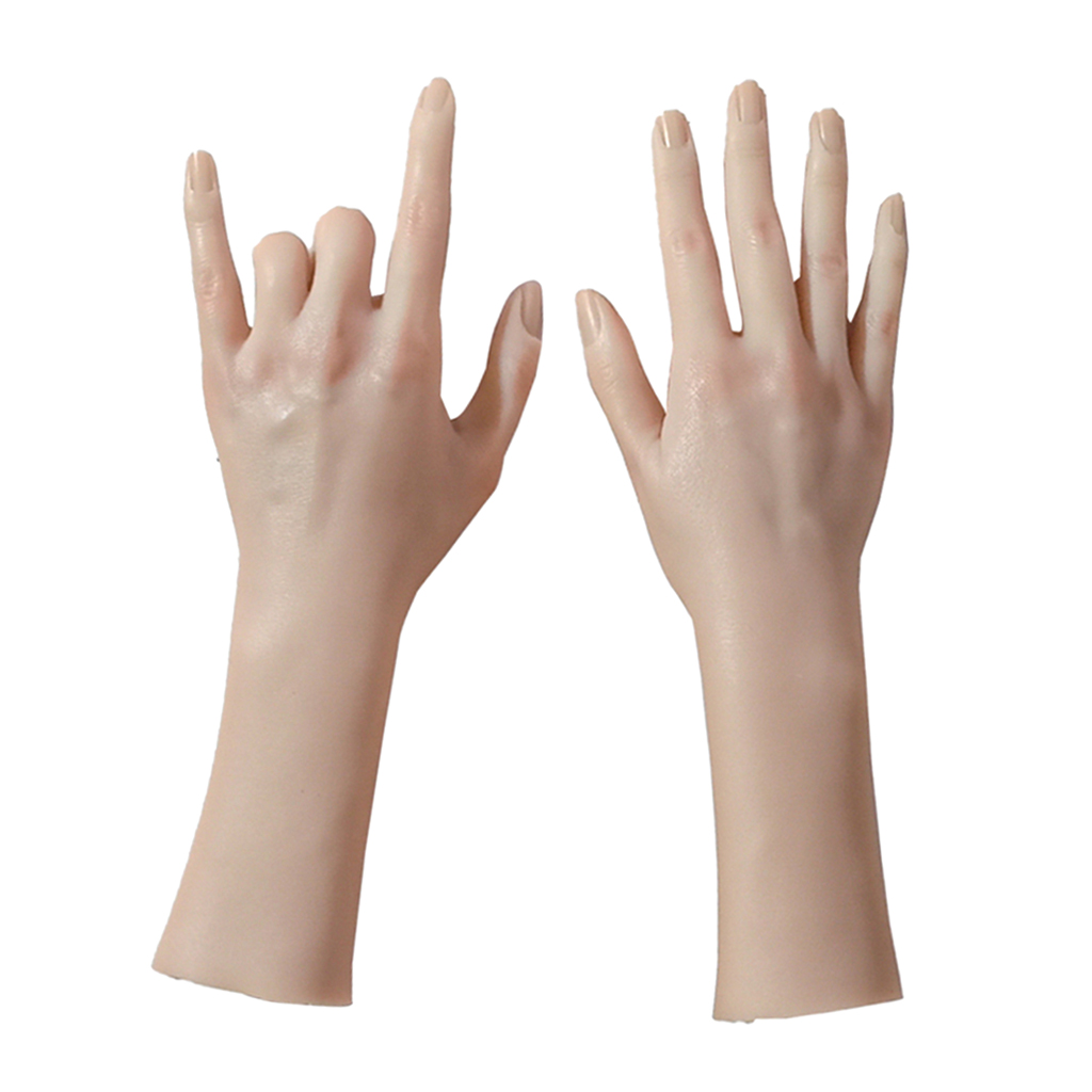 Relógio de Exibição Flexível Feminino Jóias Luva Manequim Falso Mãos 1 Par 3 Unhas postiças