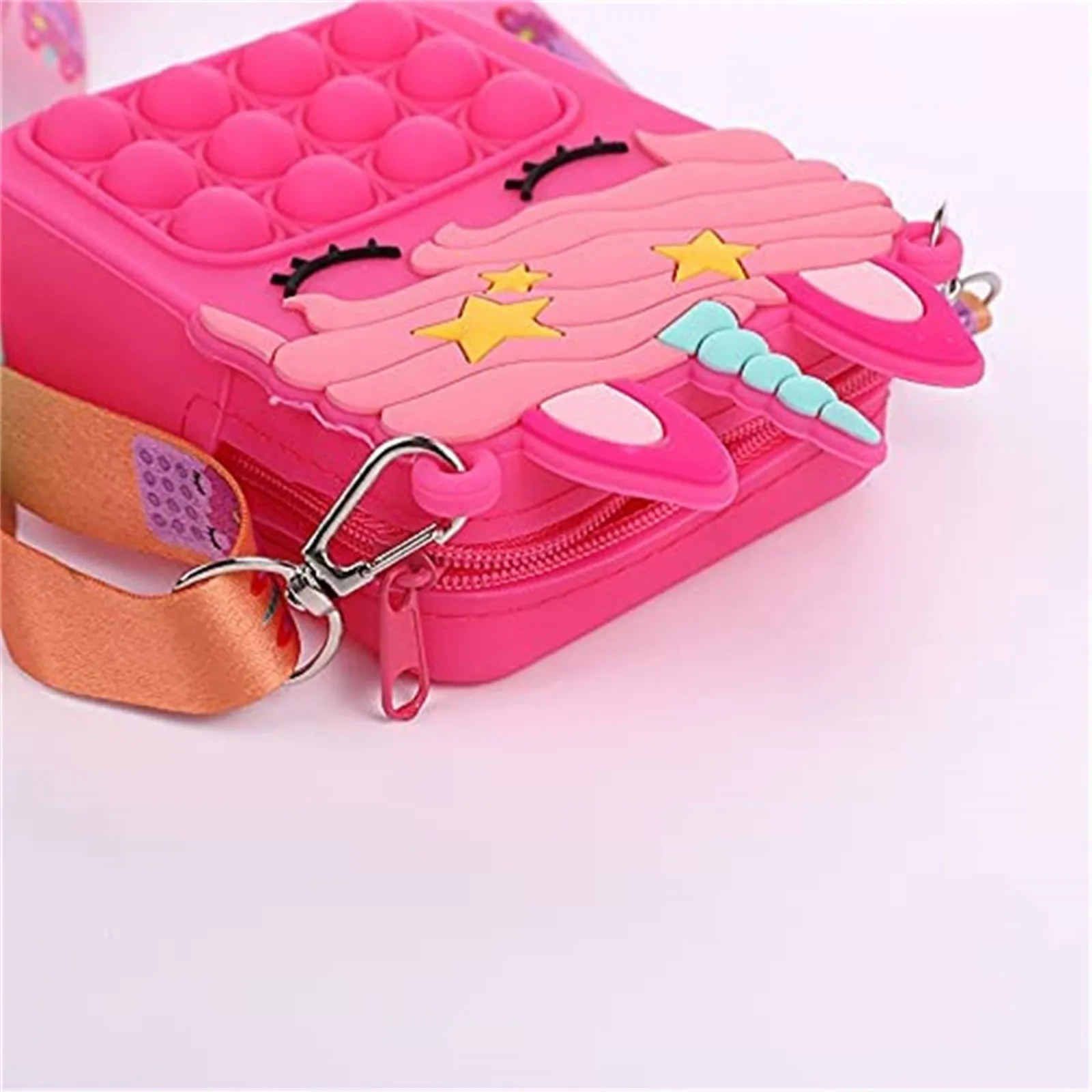 Fidget Toys Dimple Pops Its Messenger Bag Antistress Push Bubble Children Toy Keychain Wallet Toys Gift For Girl Cute Bags Gift stress ball brain
