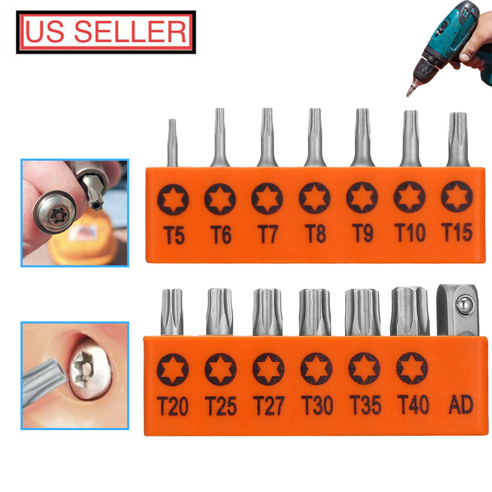 Alloy Steel Security Tamper Proof Hex Bit T5-T40 Torq Star Bits Spanner 1/4 Inch Hex Shank Allen Wrench Drill Bit Metric