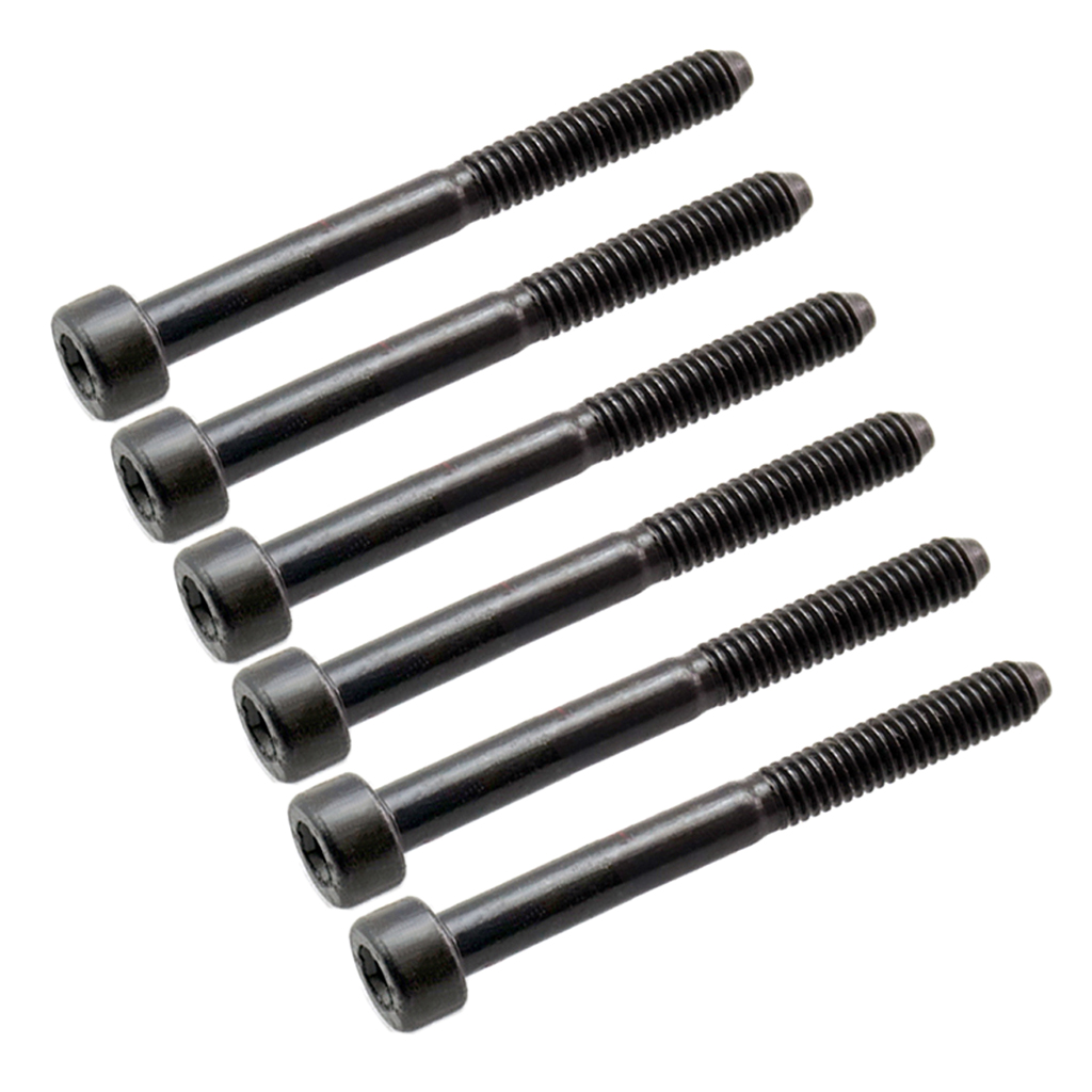 6 Pieces 44mm Stainless Steel Electric Guitar Tremolo Bridge & Saddle Locking Screws for Guitar Bass Parts Black