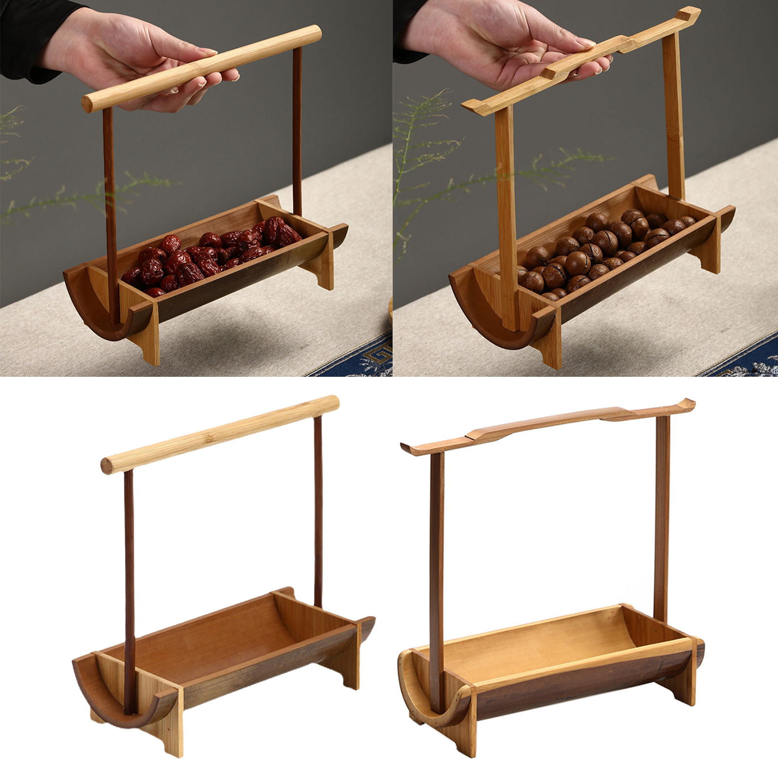Bamboo Dried Fruit Bowl Serving Tray Japanese Style Snack Dish Creative Food Candy Nuts Baskets Sushi Shop