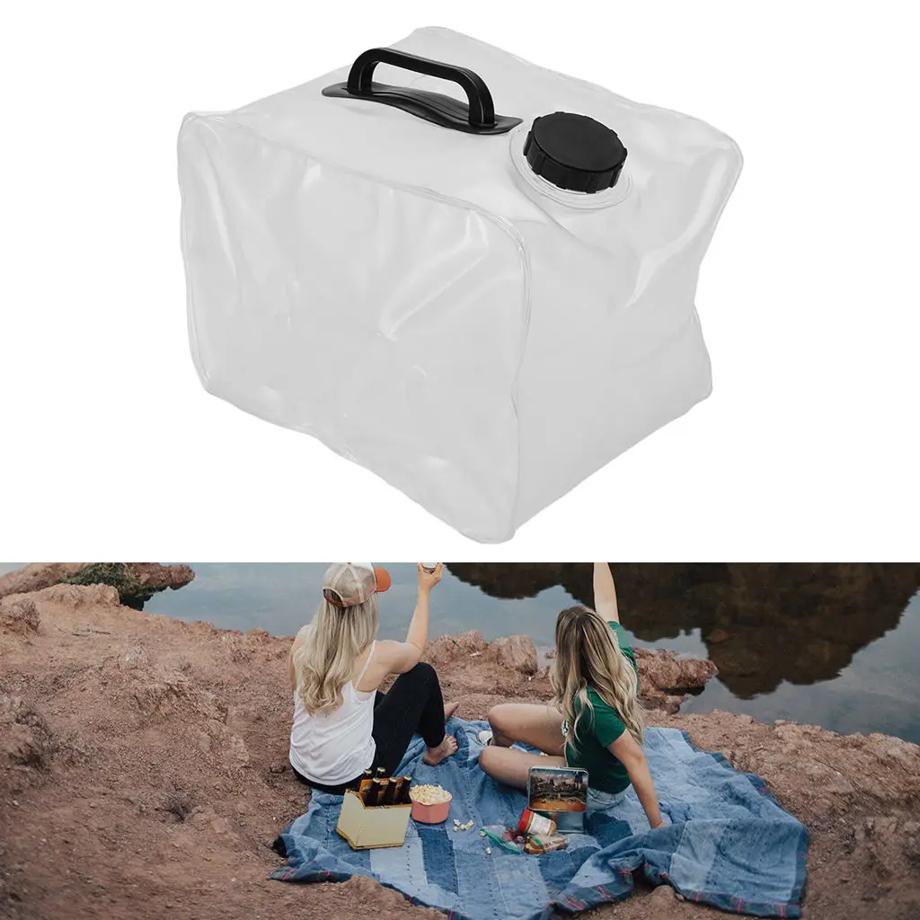 10L Portable Water Bag Collapsible PVC Water Container Outdoor Camping Mountaineering Backpack Cycling Water Carrier