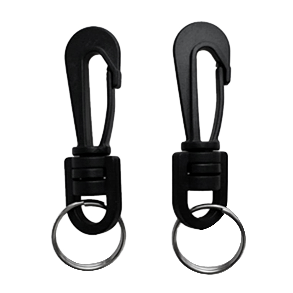 2 Pieces Durable Plastic Swivel Spring Snap Hook Clip Key Ring for Scuba Diving, Camping, Hiking and Climbing