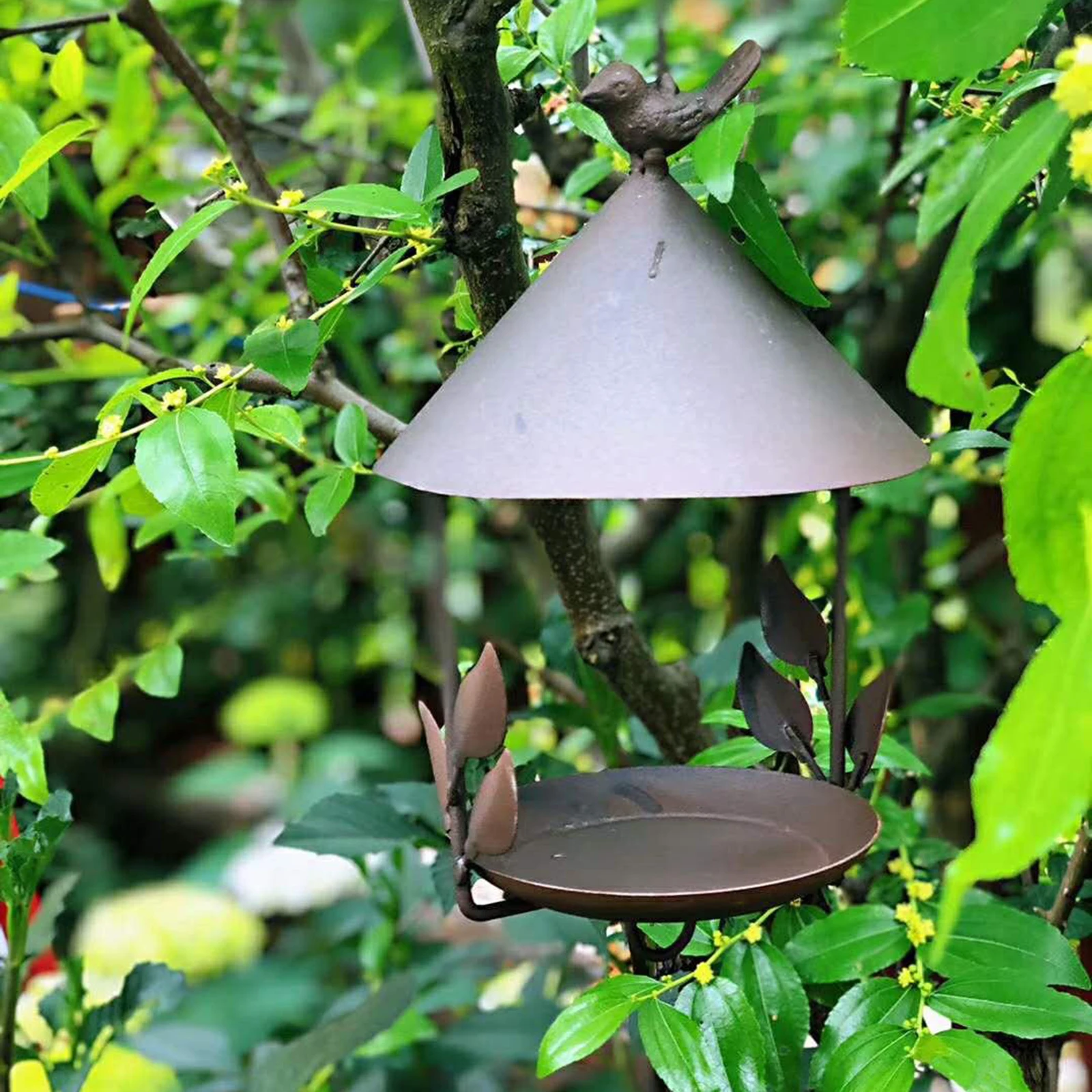 Iron Bird Feeder Rainproof Hanging Pet Bird Feeder for Various Pet Birds Feeding Supplies Outdoor Garden Decor