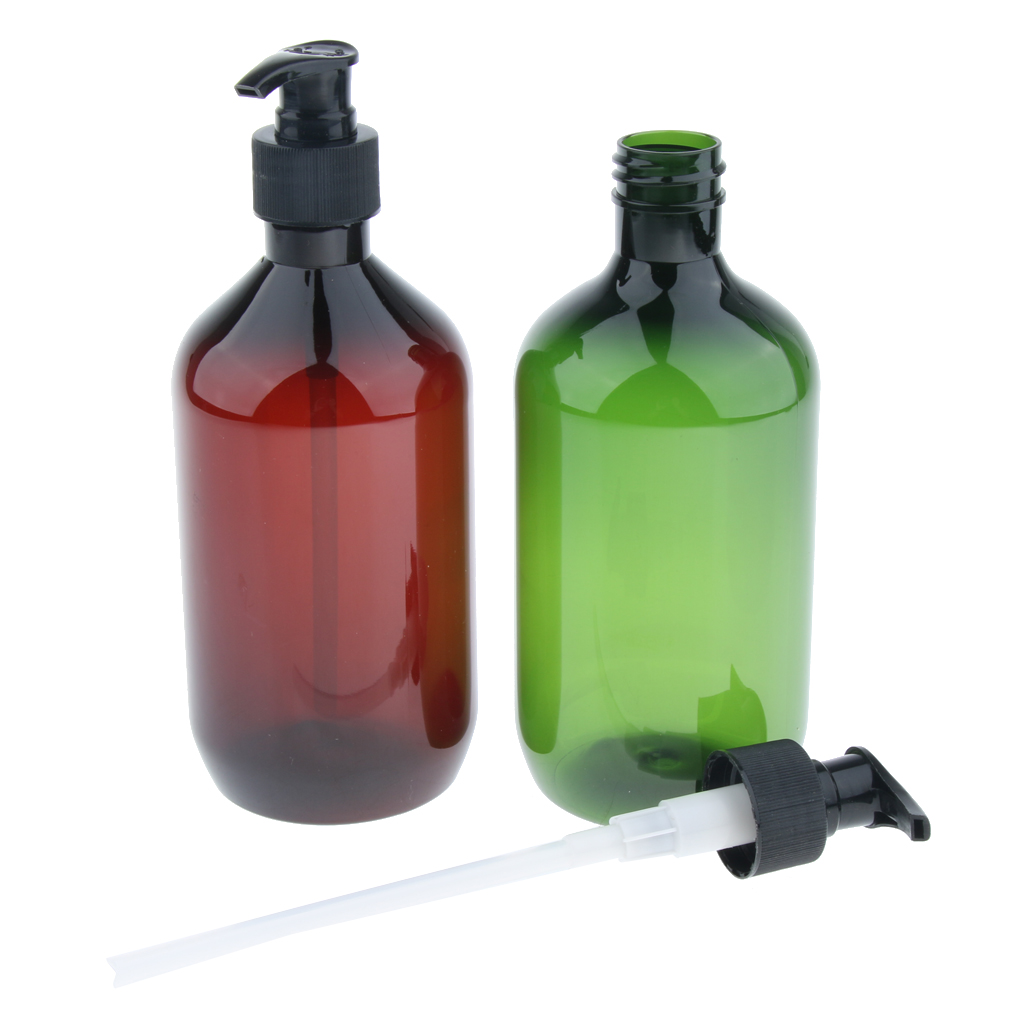 2 Pieces 500ml Refillable Pump Bottle Empty Shampoo Dispensing Container