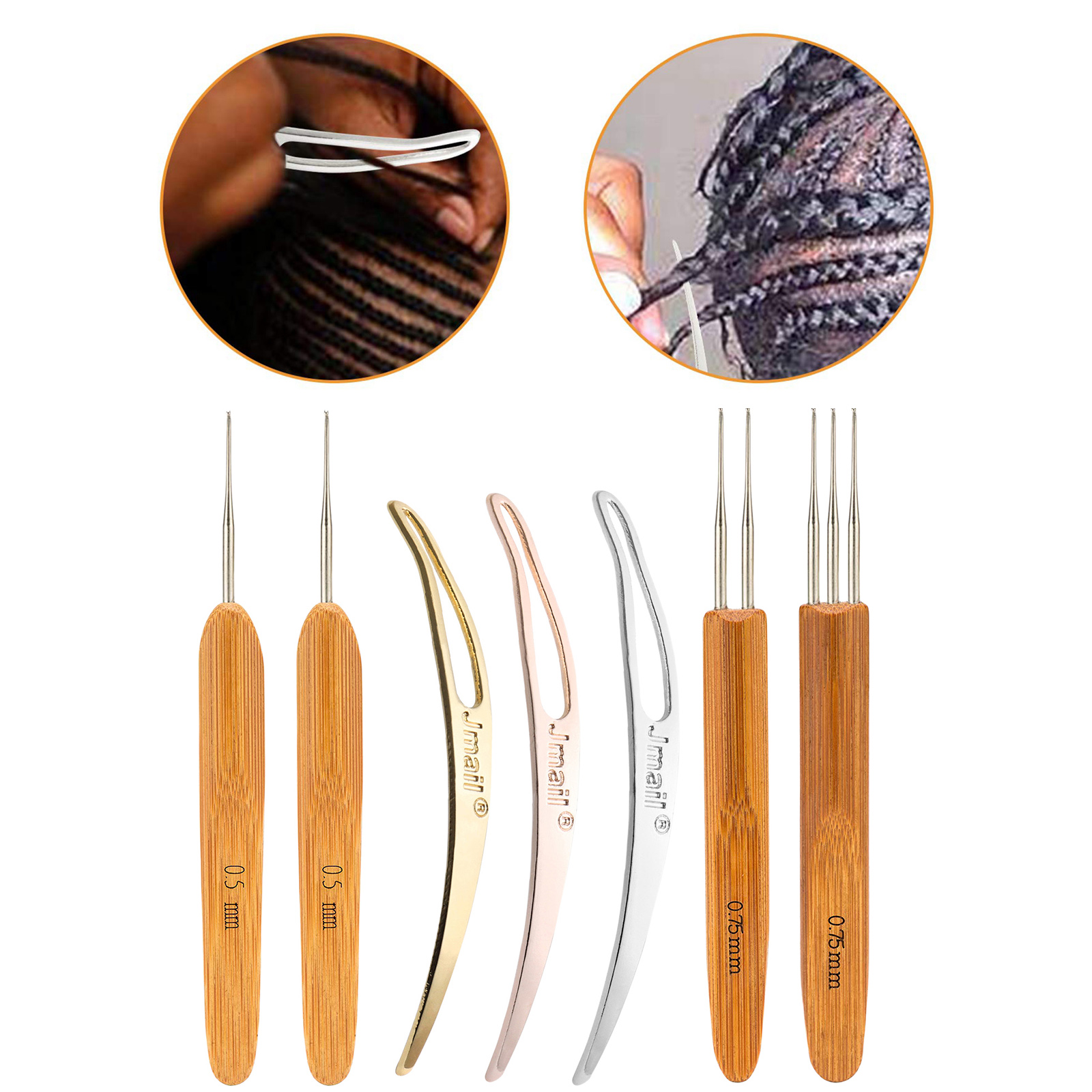 7Pack Dreadlocks Interlocking Tool Dreadlock Crochet Hook Needle