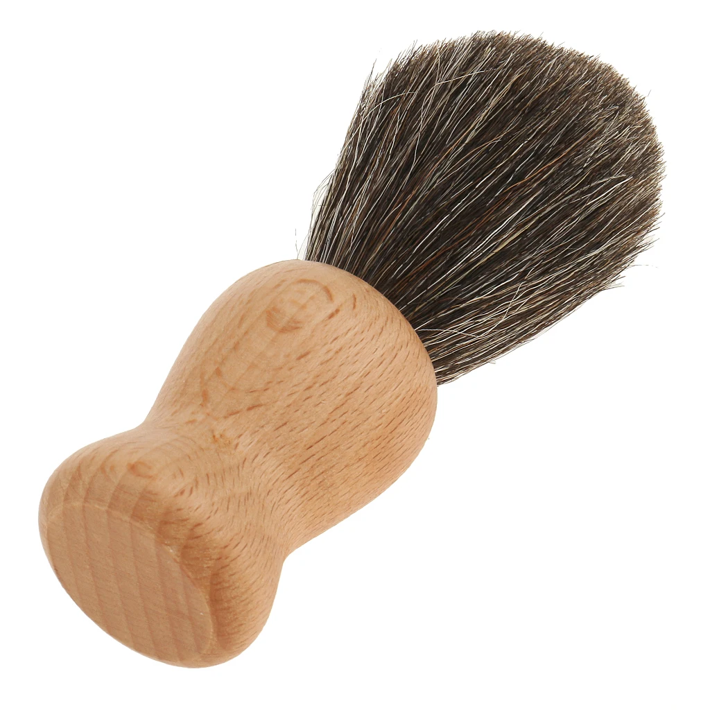 Luxury Pure Badger Hair Wet Shaving Brush Salon Shave Tool Wooden Handle