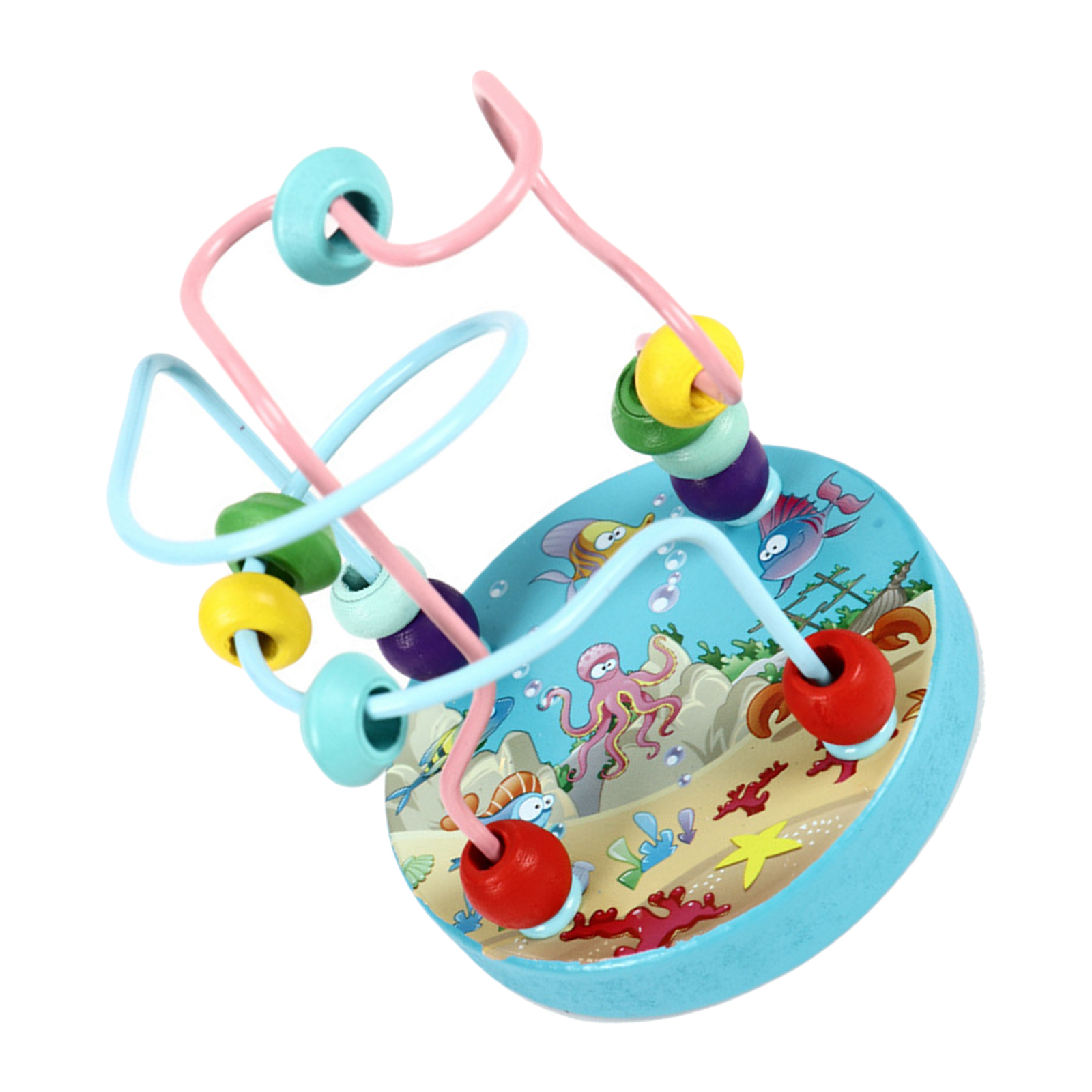 Wooden Animal Bead Maze Toys Activity Toy Around Circle Bead Toys for Ages 3+ Toddlers
