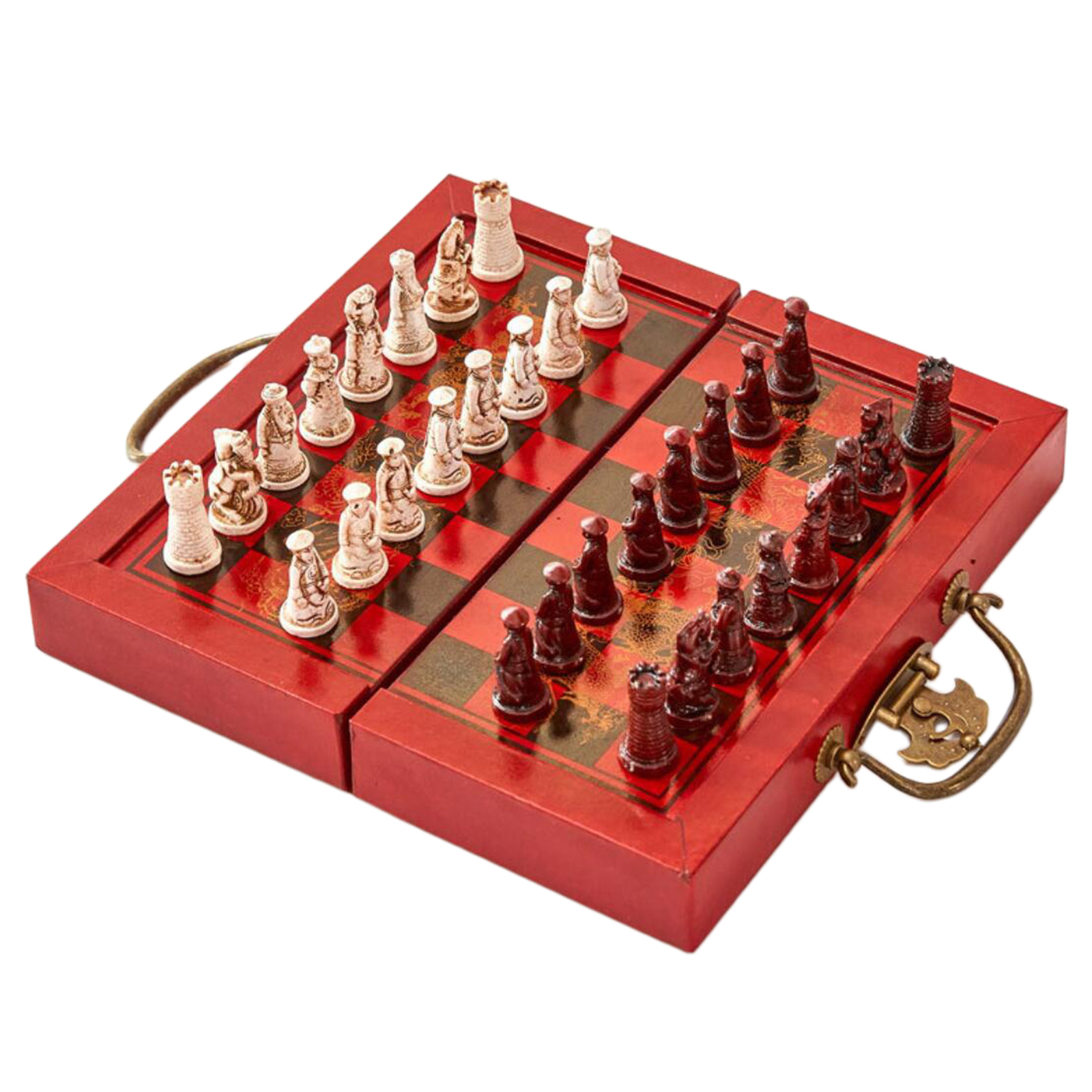 Portable Antique Chess Set Chess Pieces Birthday Gifts for Kids Adults