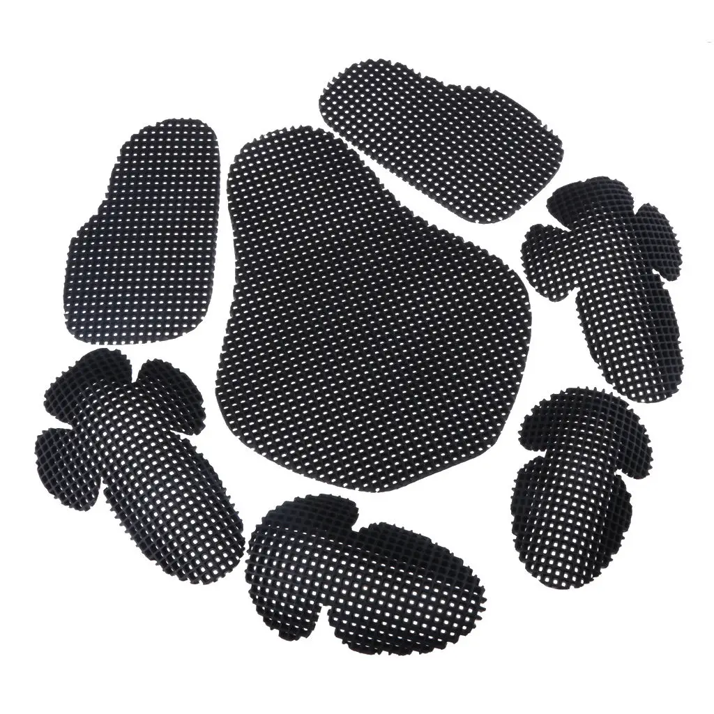 Pack of 7 -Motorcycle Protective Gear, Back/Chest Pads, Elbow Pads And Shoulder