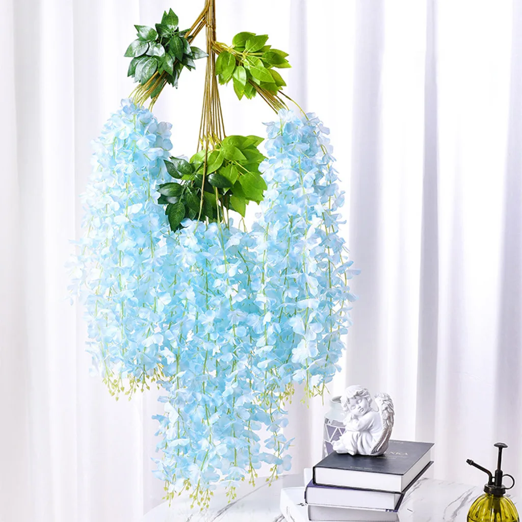 Artificial Fake Wisteria Vine ing Silk Flowers String Party Wedding Lawn
