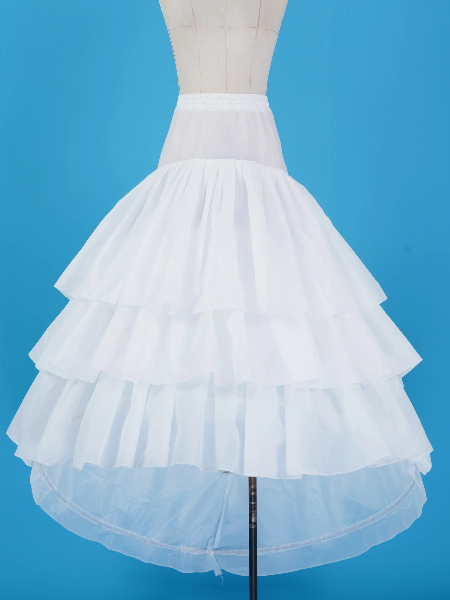 Womens A-line White Slip Floor Length Petticoat 2 Tier Bridal Wedding Underskirt Half Slip Underwear Costume Dress Accessories 