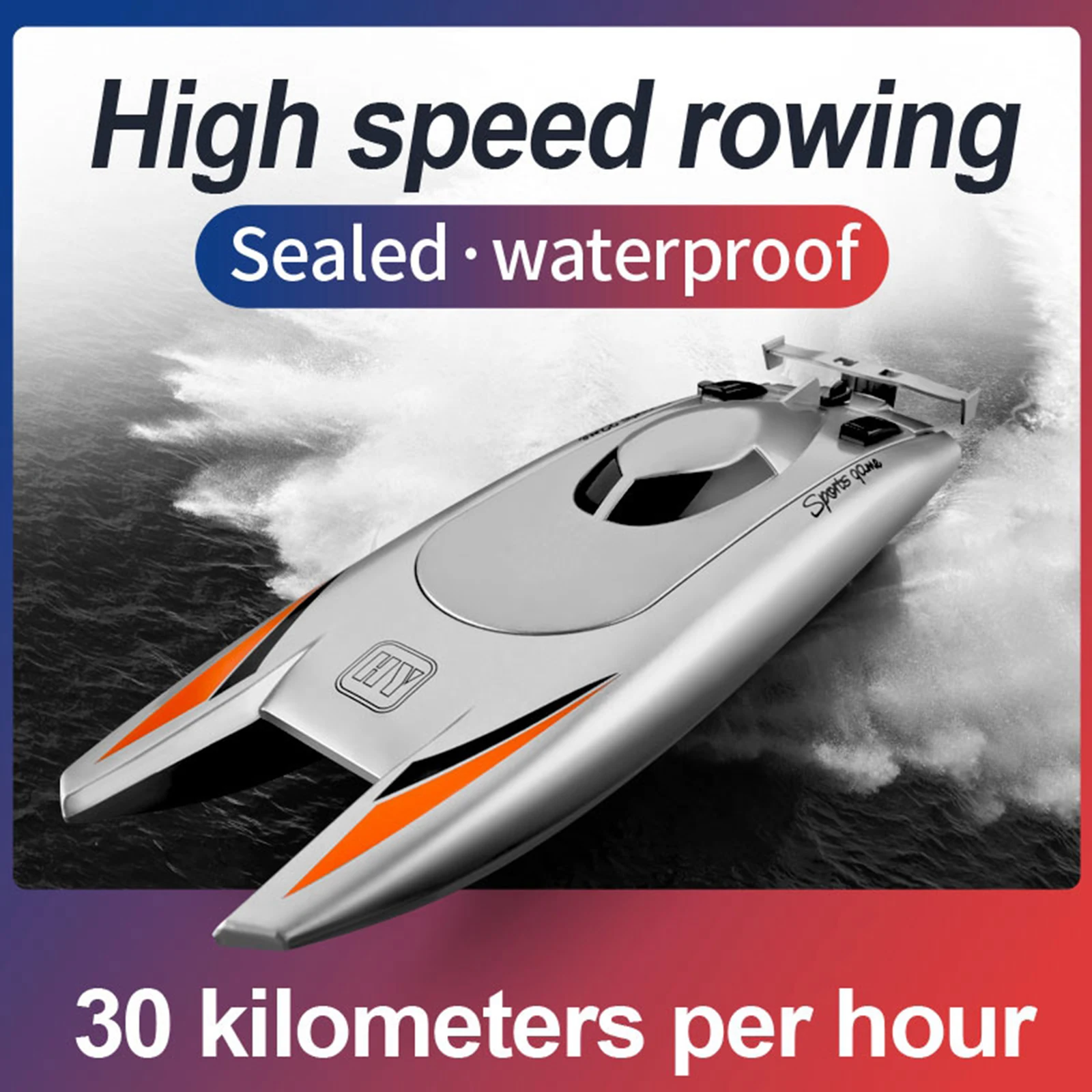 2.4G Radio Remote Control RC Speed Racing Boat Waterproof RC Sailing Boat, Up to 25 minutes Play time