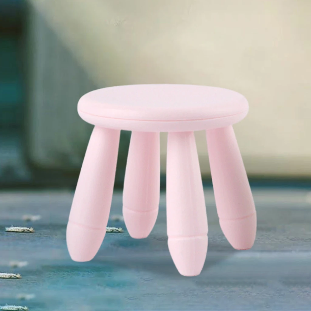 1:12 Dollhouse Miniature Furniture Chair Stool Round Seat Chair for 1:12 Doll House Interior Decoration