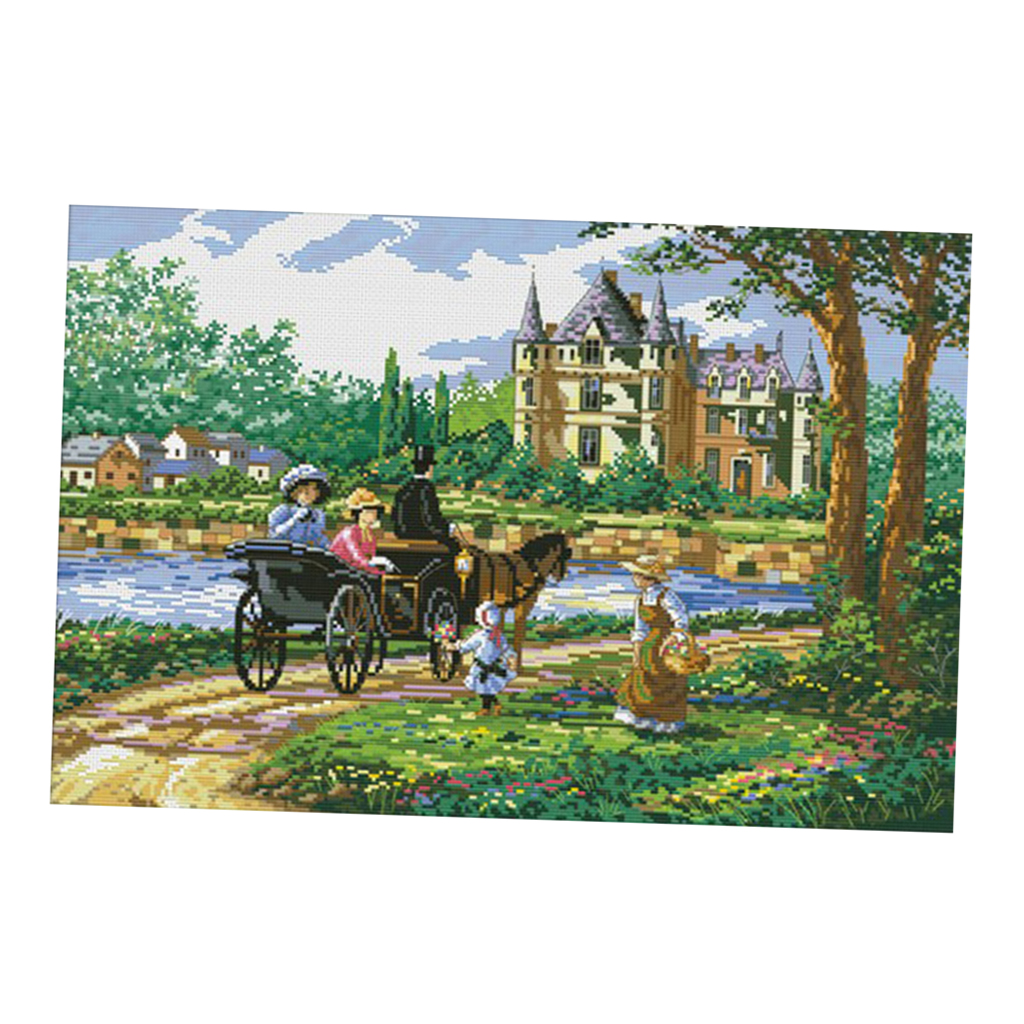 Lady Castle Dimensions Stamped Cross Stitch 11CT For Kids Home Wall Art Crafts