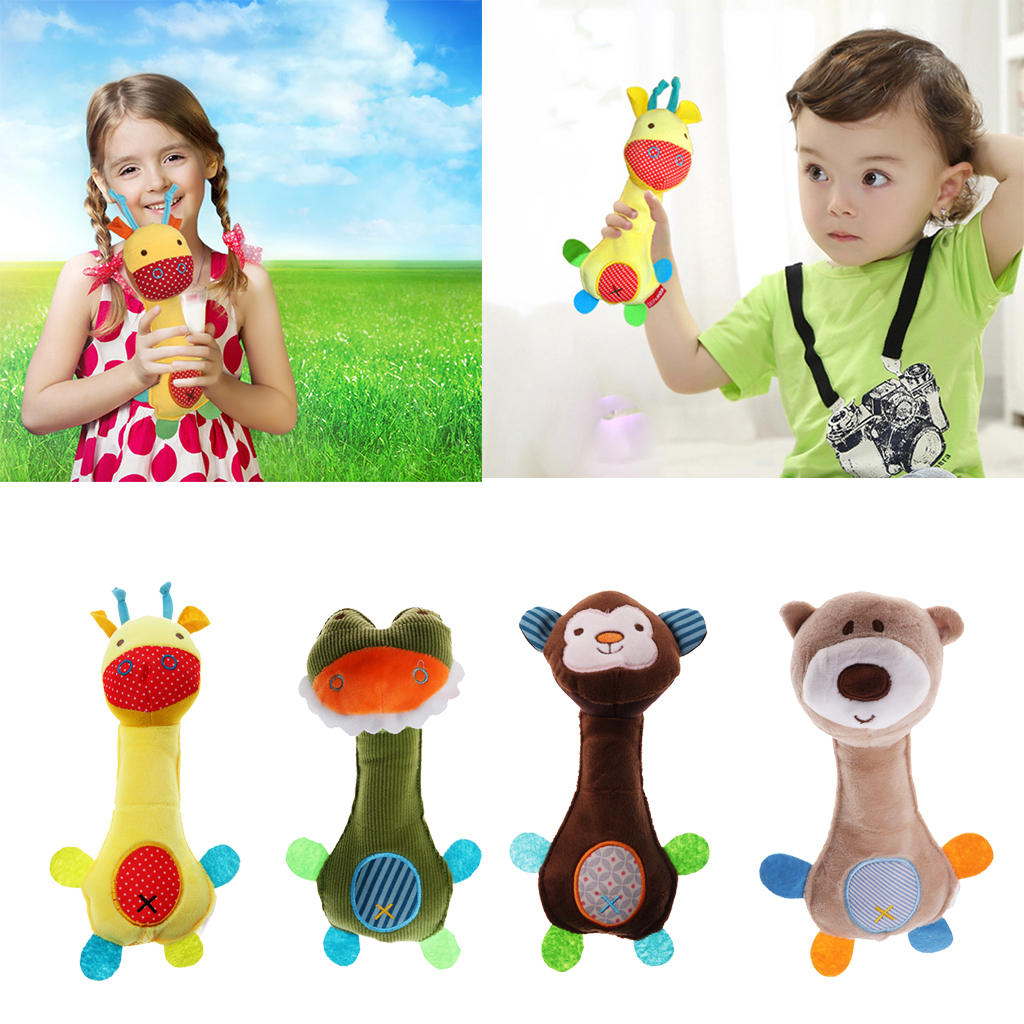 Infant Stuffed Animal Baby Hand Rattle BB Soft Plush Toy Doll