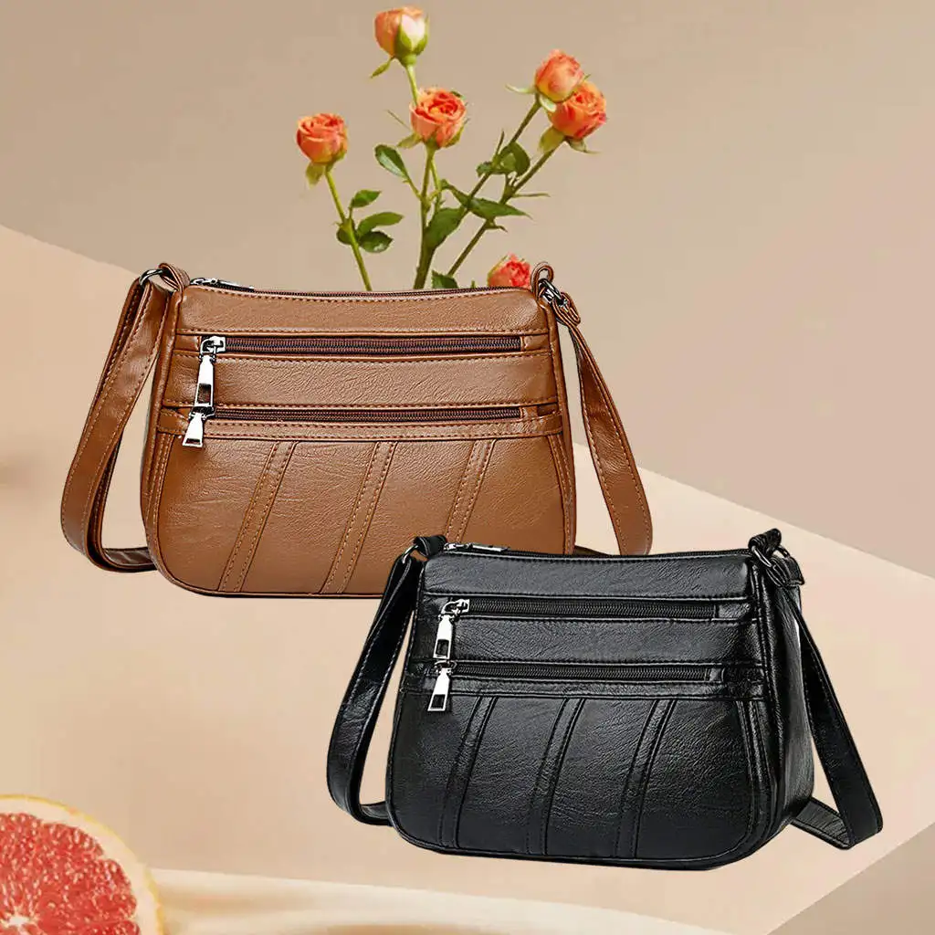 Women Crossbody Bag Soft Leather Luxury Handbag Purses Female Bag Pockets Shoulder Crossbody Bag Fashion Tote for Ladies Travel