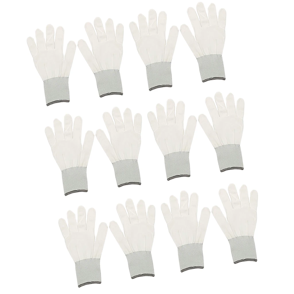 6 Pairs Cotton Gloves, Vinyl Wrap Anti-Static Gloves Workplace Security Protection Gloves for Car Auto