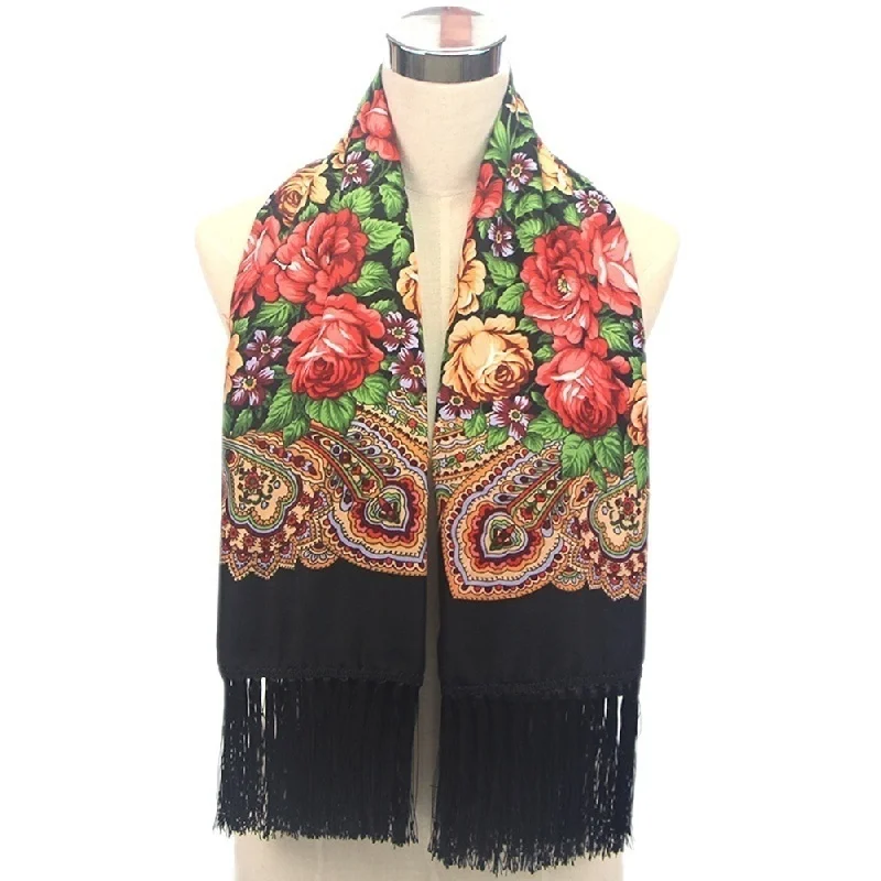 Fashion Big Size Square Scarf Cotton Long Tassel Print Scarf in Spring Winter Shawl For Women floural swim skirt cover up no brief