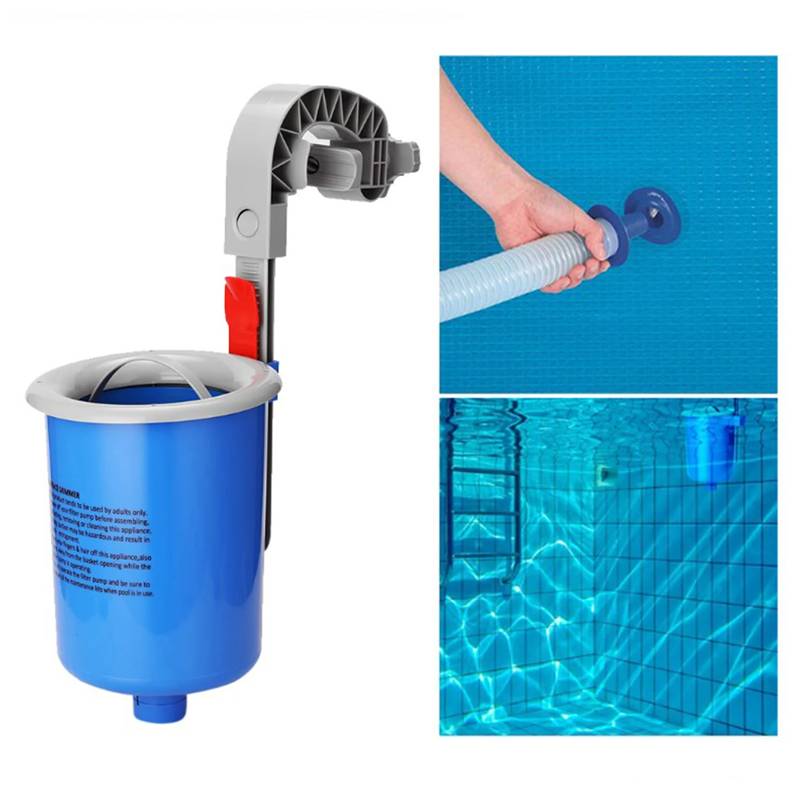 Swimming Pool Skimmer Debris Cleaner with Filter Pump Professional Easy Installed for Cleaning Pools Fountains
