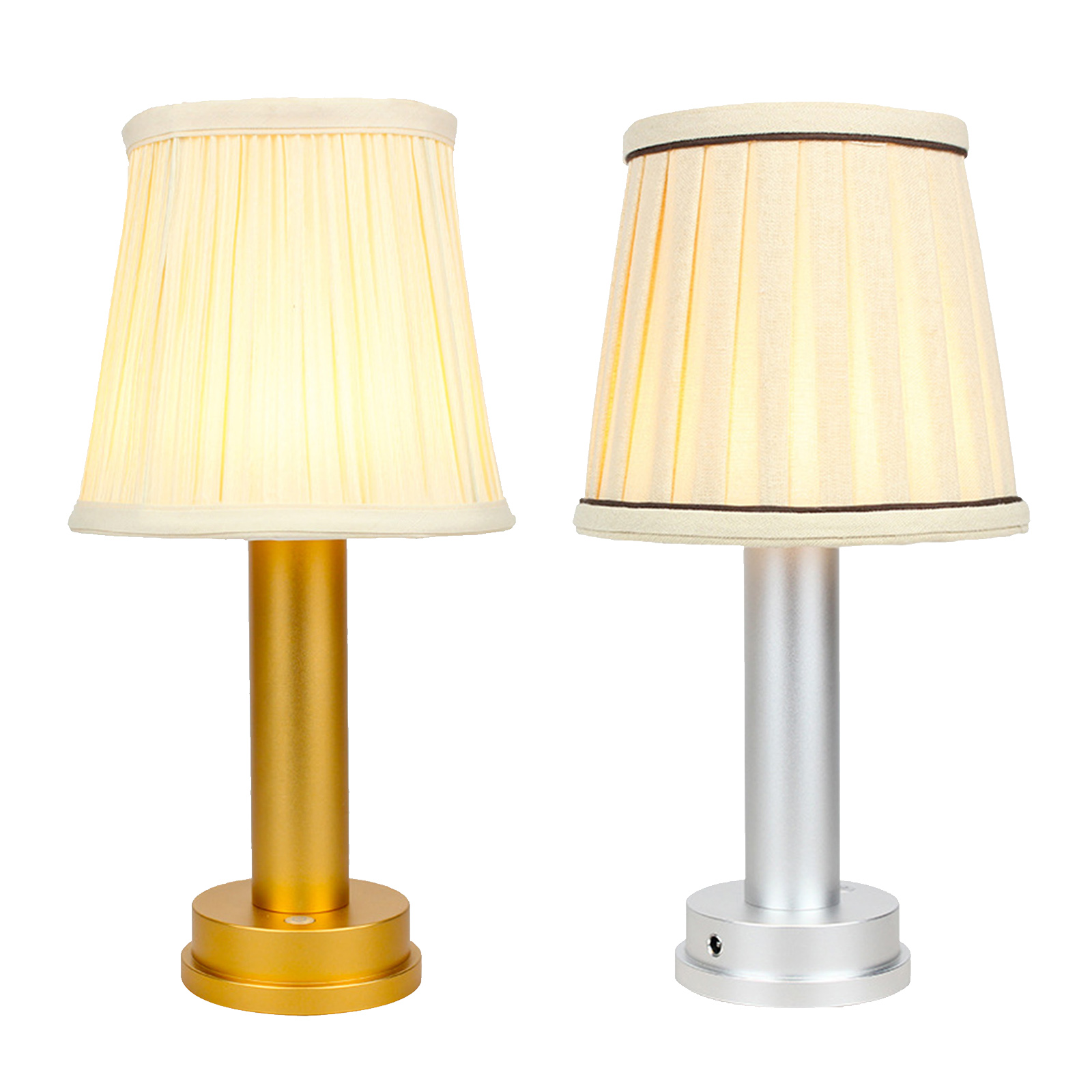 Table Lamp Desk Reading Light with Fabric Shade Metal Base Living Room