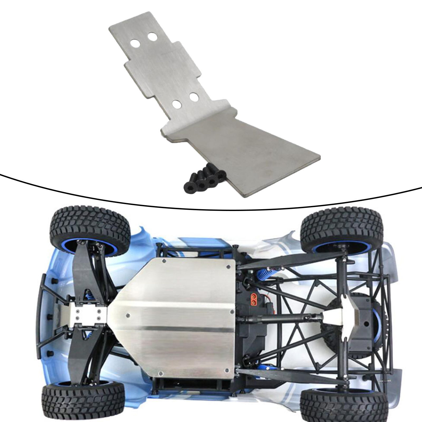 RC Stainless Steel Front Guard Plate for LOSI 1/10 BAJA REY V2 Car Model Buggy DIY Accessory