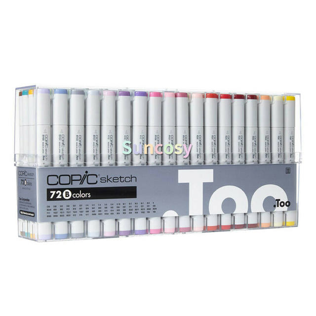 COPIC Sketch Second generation marker 72 color A B C D E series box set  Double headed Oval pen body Square head 6mm/Soft head - AliExpress