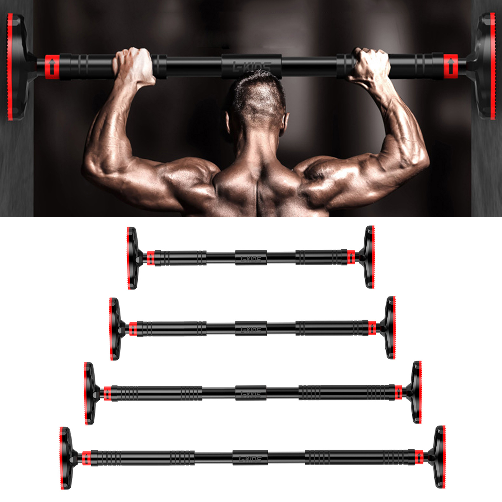 Pull Up Bar for Doorway, No Screws Required Chin Up Bar Adjustable Dip Bars for Home Gym Exercise Fitness Up to 440 LBS