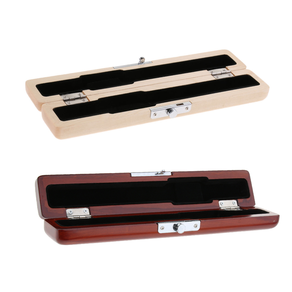 Flute Head Case Wood Box Holder Protector with Lock for Flute Players