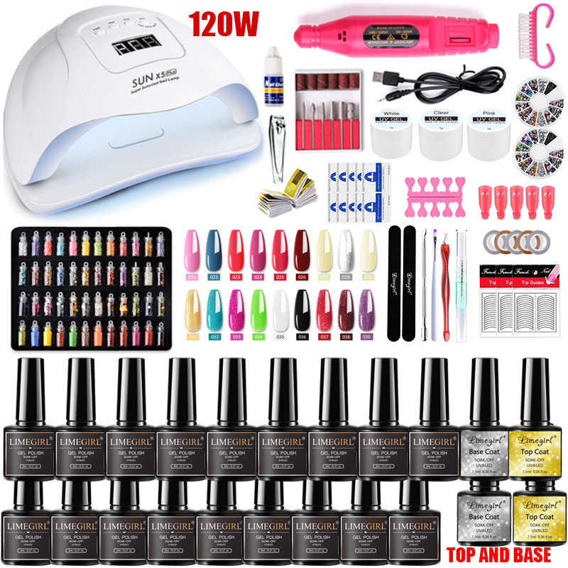 Best of Nail Set 120 / 54W UV LED LAMP For Manicure Gel Nail Polish Set Kit Gel Varnish Electric Nail Drill Manicure Sets Nail Art Tools Reviews & Tips