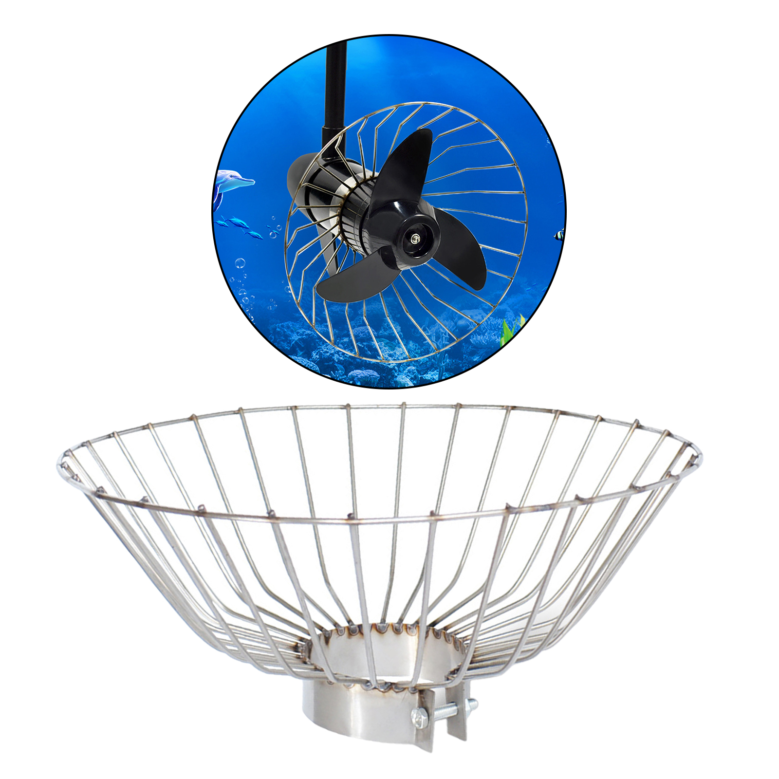Marine Outboard Propeller Safety Net Cover Guard Rubber Boat Dinghy Propulsion Motor Cage
