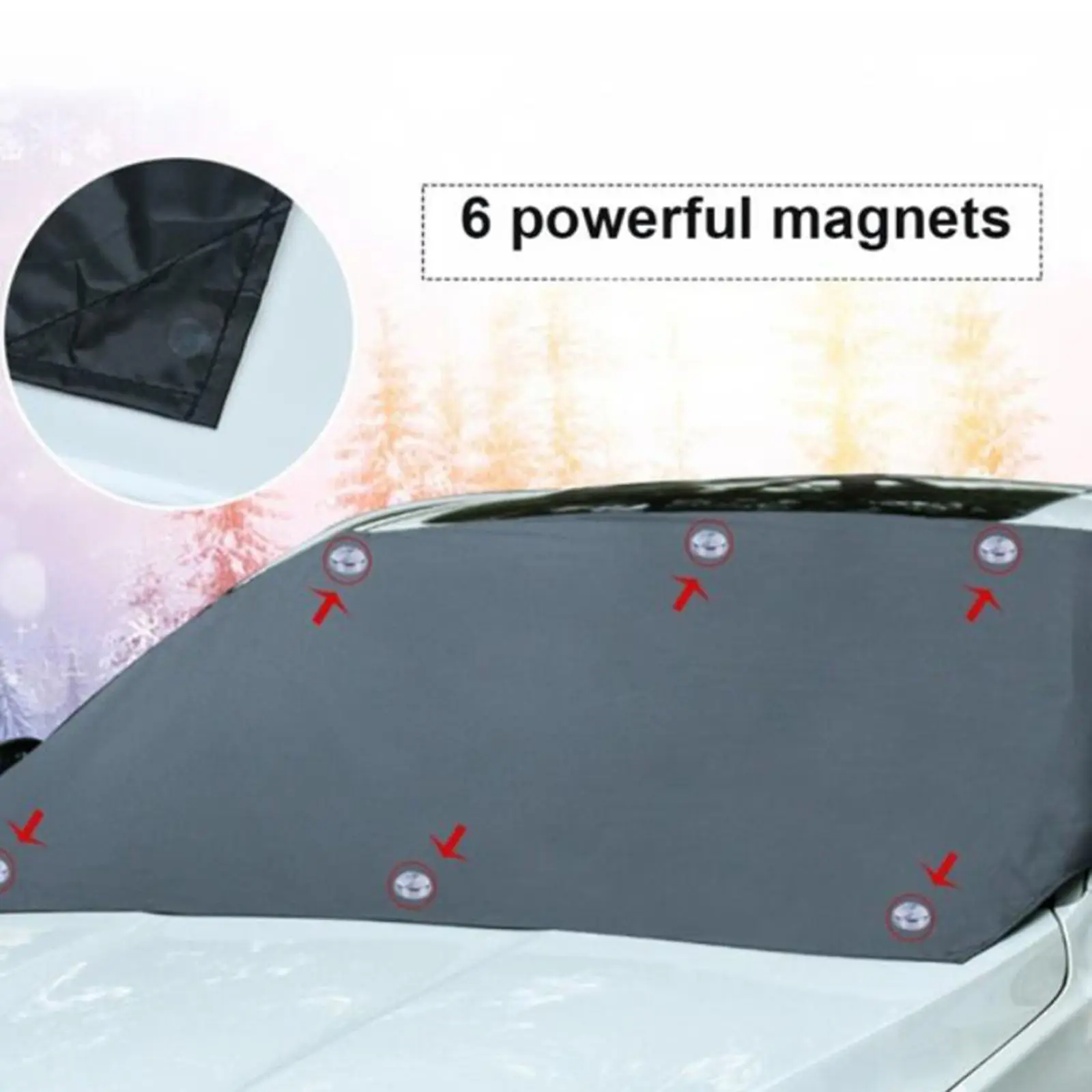Car Snow Cover with  , Windshield Cover, Frost Guard, Windproof