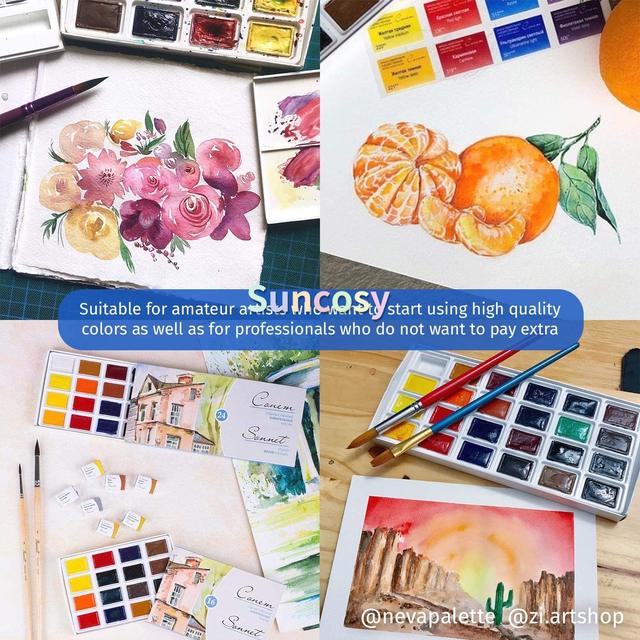 Rosa 2024 and Sonnet Watercolor Sets Nevskaya Palitra