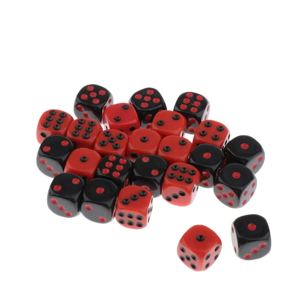 24pcs 16mm Six Sided D6 Dice Dies for  Game