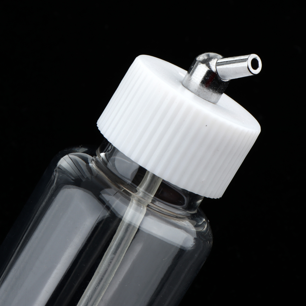 2x Airbrush Air Brush Glass Bottle /Lid /Adapter 22cc Siphon Feed Jar 2 Kind of Action
