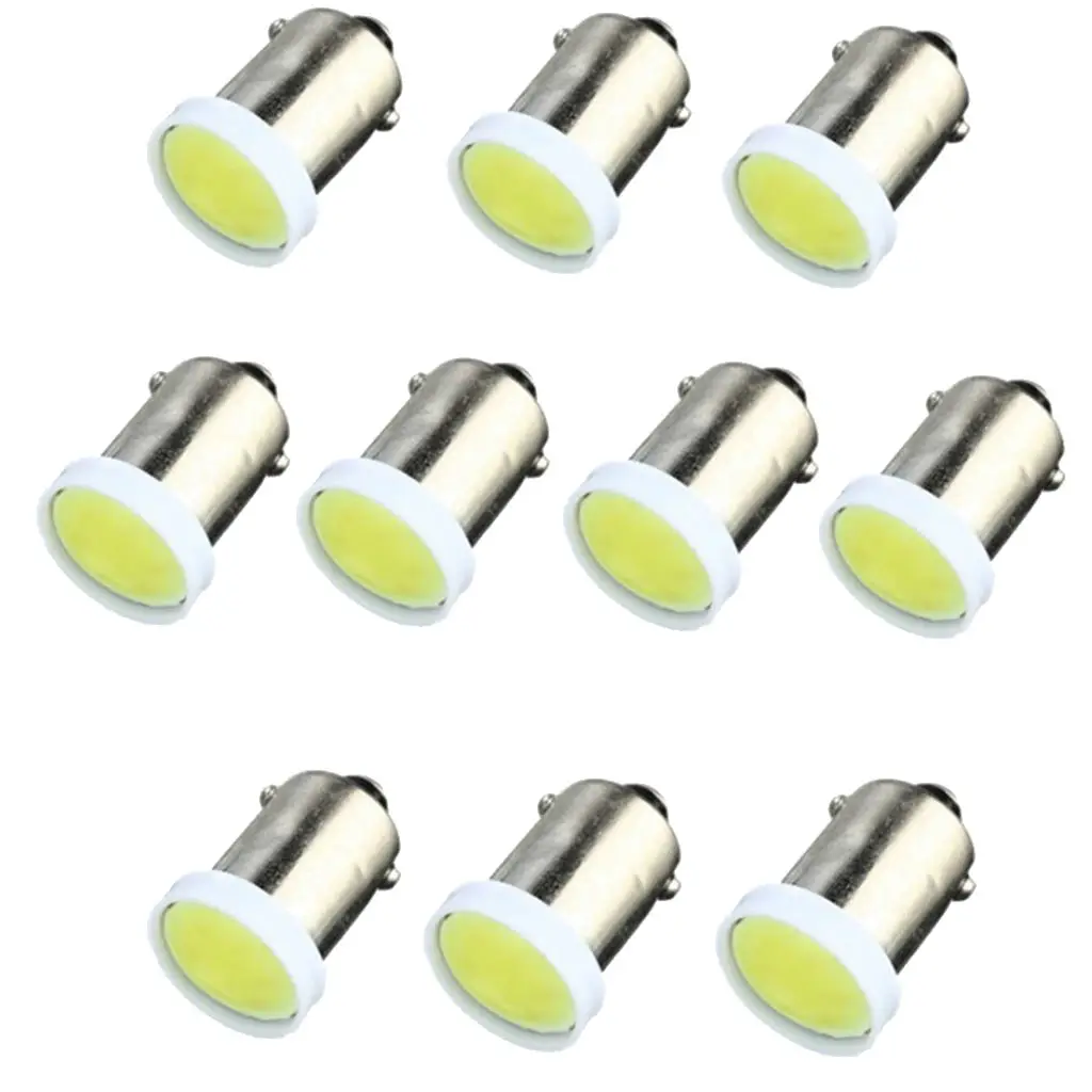 10 Pcs BA9S COB LED Bulbs T4W 363 T11 Car Dashhboard/Side/Meter/Reading/Dome/License plate Light Side Wedge Bulbs COB Chip