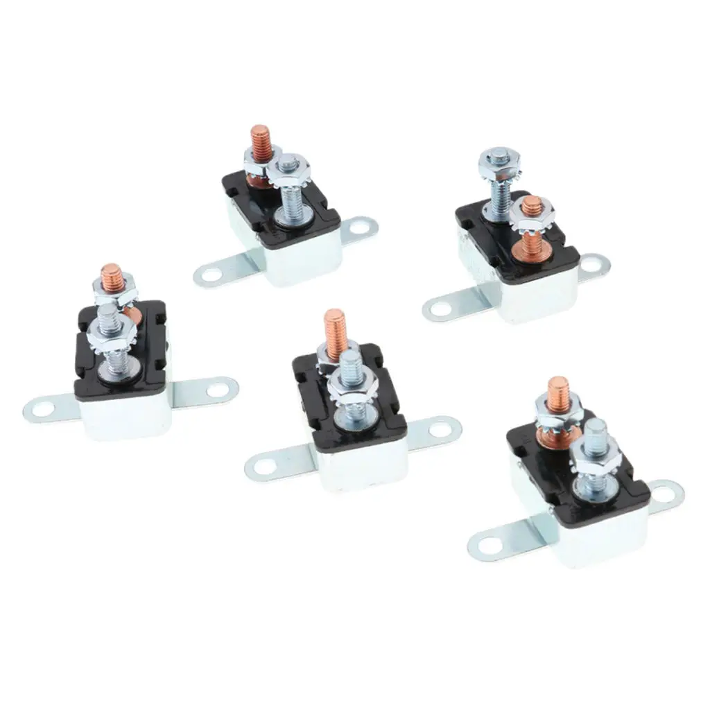 5x 10A Car Marine Auto Manual Inline Resettable Circuit Breaker Overload Protector 12V/24V