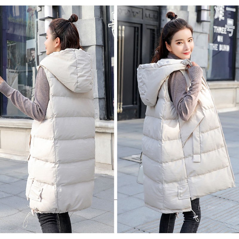 puffer parkas oversized colete com zíper bolsos