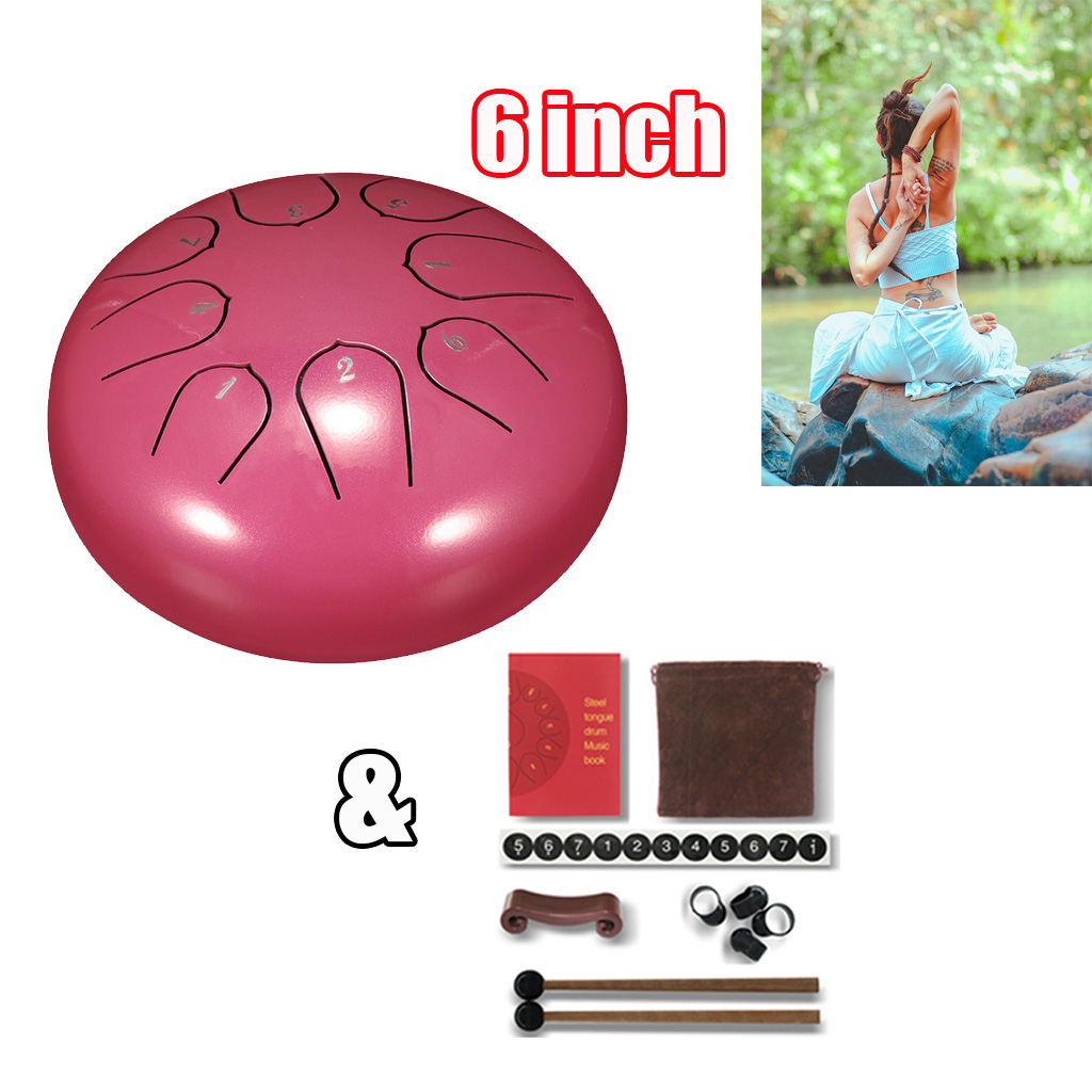 6 Inch Steel Tongue Drum C-Key 8 Notes Handpan Drum For Beginner Adult Kid