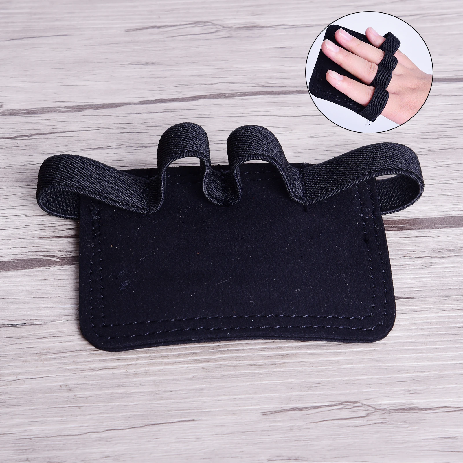 Leather Weight Lifting Palm Grips Strength Training Gym Hand 4 Finger Gloves