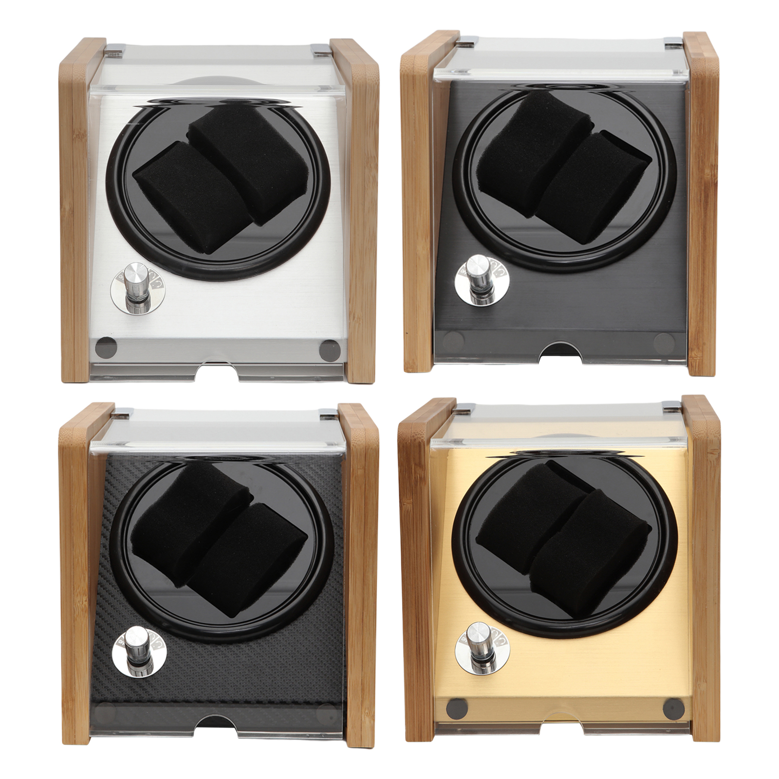 Double Watch Winder Watch & Transparent Cover for 2 Watch