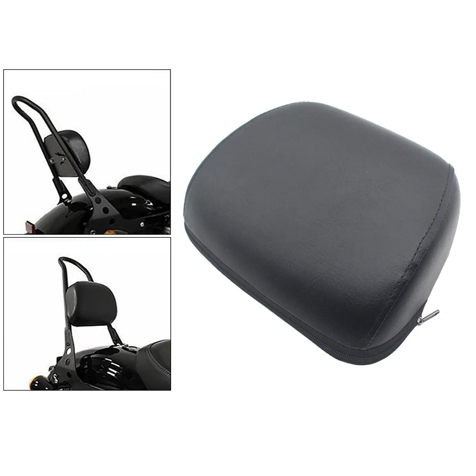 Universal Backrest Pad, Pads Back Rest PU Leather Detachable Fit for Harley 883 1200 48 Motorcycle Parts Comfortable