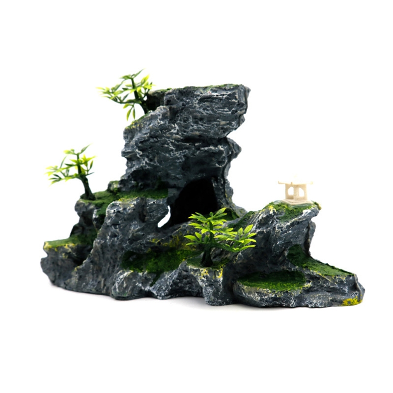 Resina rockery aquarium acessórios de decoração artificial mountain hill view rock 50jd