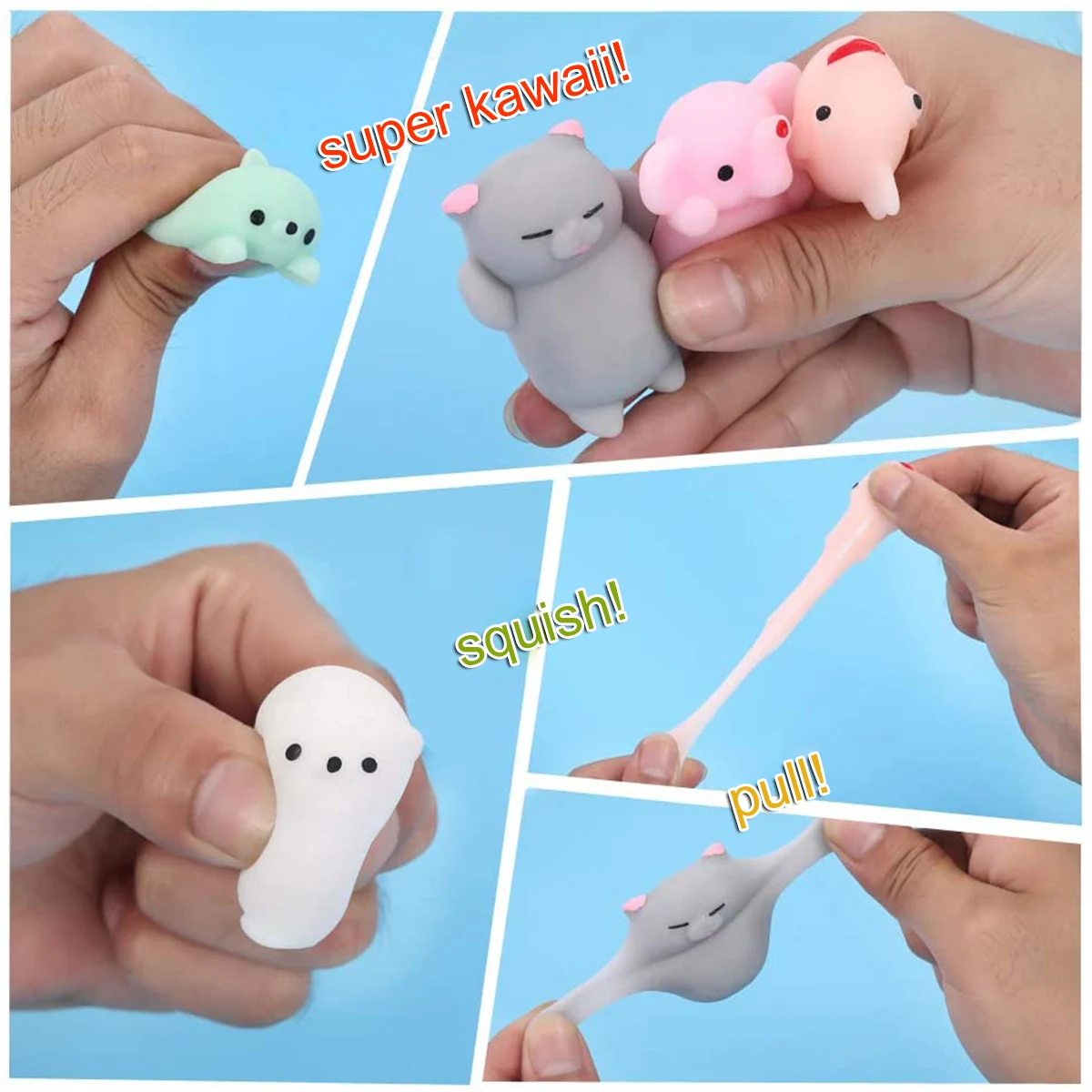 fidget squishy balls 24pcs Fidget Toys Party Favors Squishy Toy Kids Party Favors Mini Kawaii Squishies Mochi Stress Reliever Anxiety Toys stress relieving ball