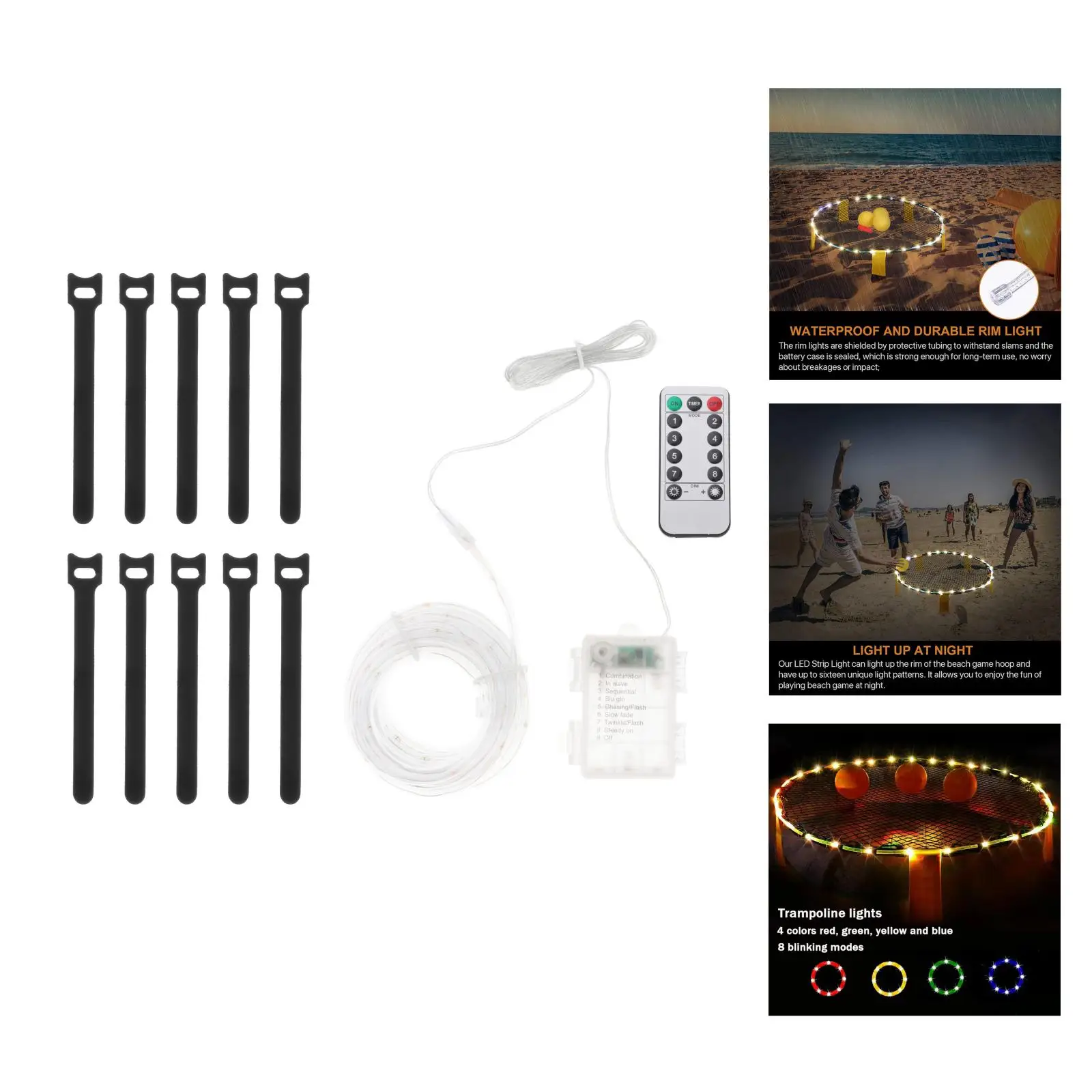 LED Trampoline Lights Rope String Lights Battery Operated Outdoor LED Light